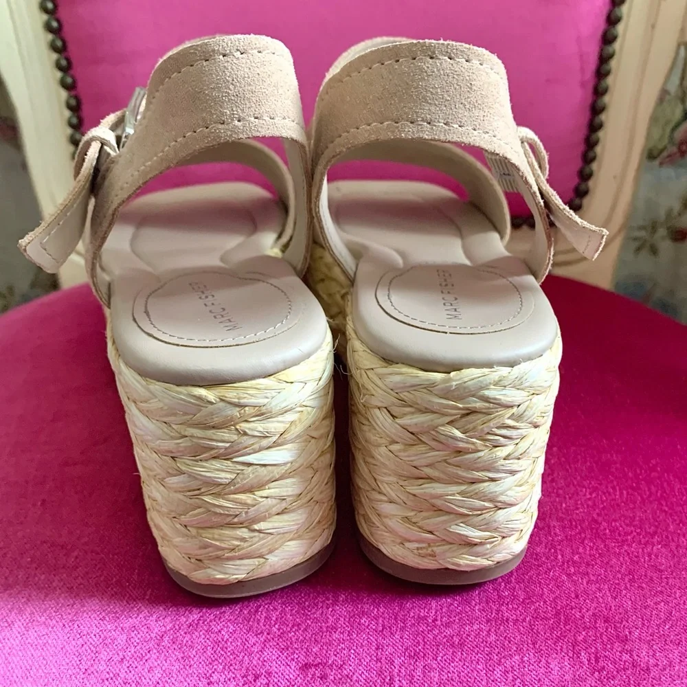 Marc Fisher Beige Espadrille Platform Sandals